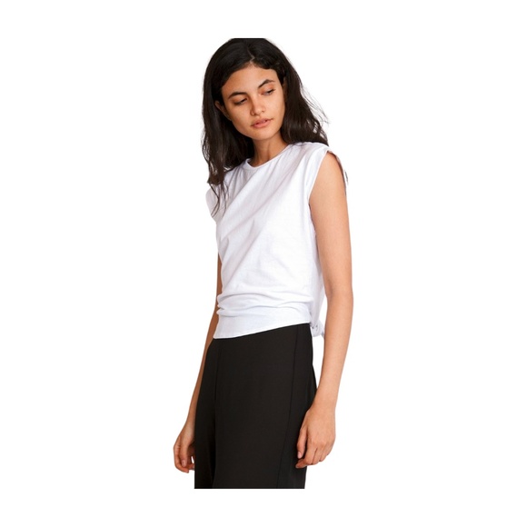 Lemon Avenue, Tie Back White Sleeveless Tee, New - Picture 3 of 6